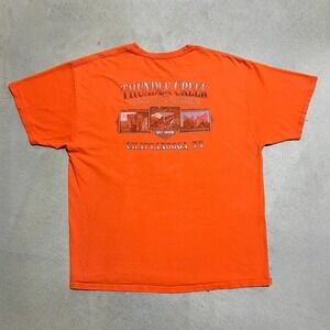 2012 Orange Thunder Creek Harley Davidson Graphic Tshirt Size XL